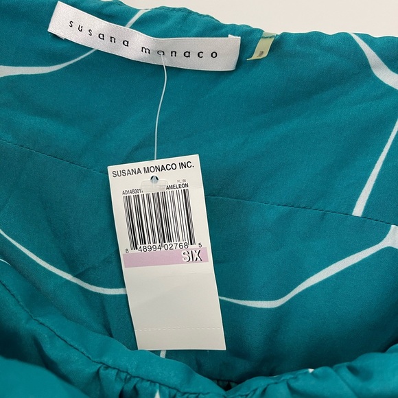 Susana Monaco Halter Dress Women 6 Blue Mini Fit & Flare Party Short - Picture 9 of 10